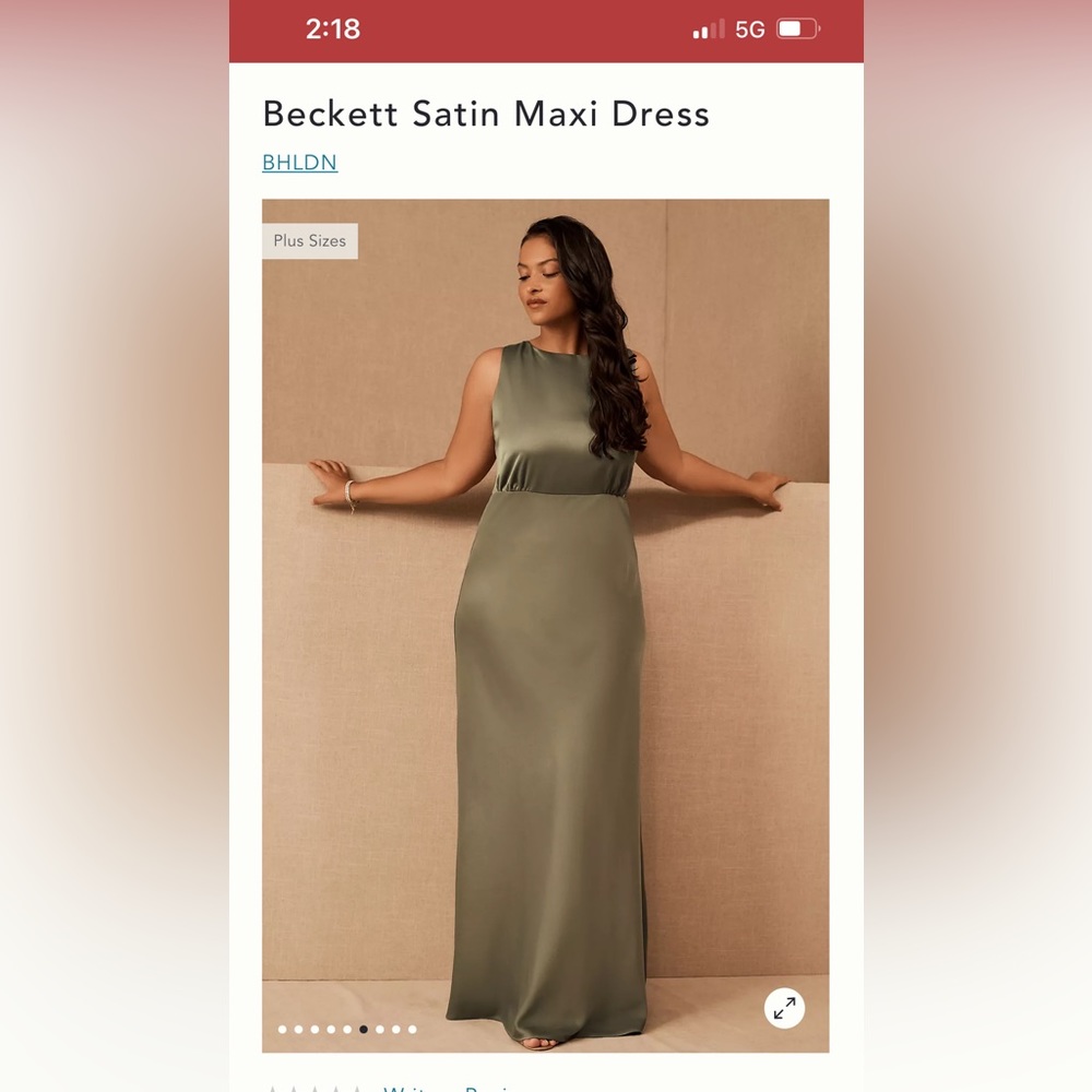 BHLDN Champagne Beckett dress EUC - Picture 5 of 6